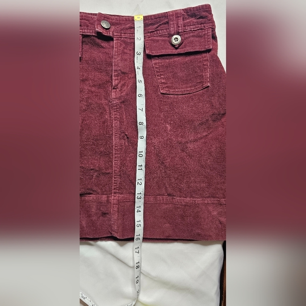 EUC Patagonia Women's Corduroy Mini Skirt Maroon Sz 2 Organic Cotton Y2K 90s - Picture 11 of 11